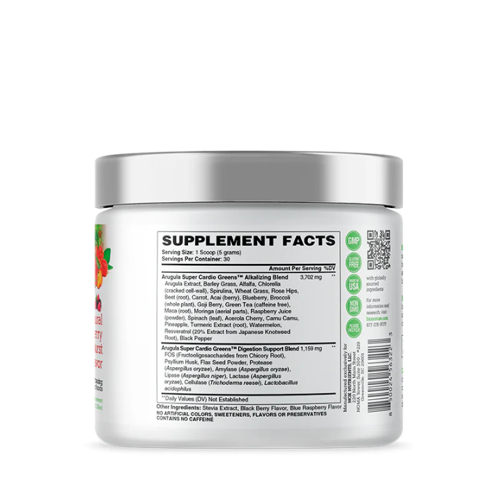 Arugula Super Cardio Greens 150g powder - Berry Flavored - Bionox