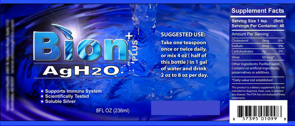 Bion Plus AgH2o Biosilver - Colloidal silver - OxySilver