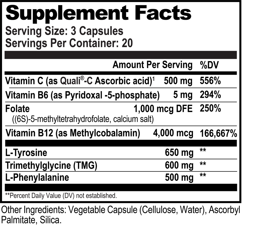 Dopamine Brain Food 60 vegetarian capsules - Mental Drive - Natural Stacks
