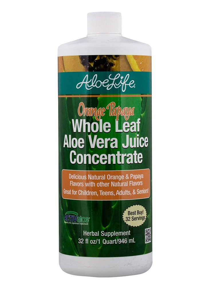 Orange Papaya Whole Leaf Aloe Vera Juice (Aloe Life) 32 fl oz