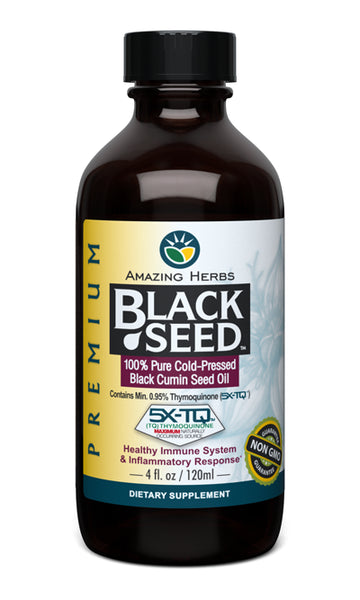 Black Seed Oil 4oz - Contains Minimum 1.2% Thymoquinone (TQ) -  Amazing Herbs