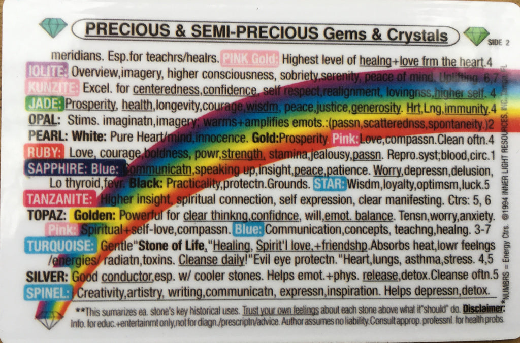 Precious & Semi- Precious Gems & Crystals card #1 of 3