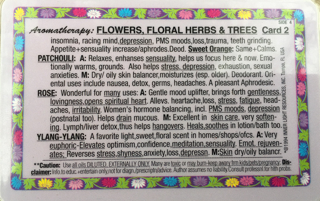 Aromatherapy: Flowers, Floral Herbs & Trees Card #2 of 3 set