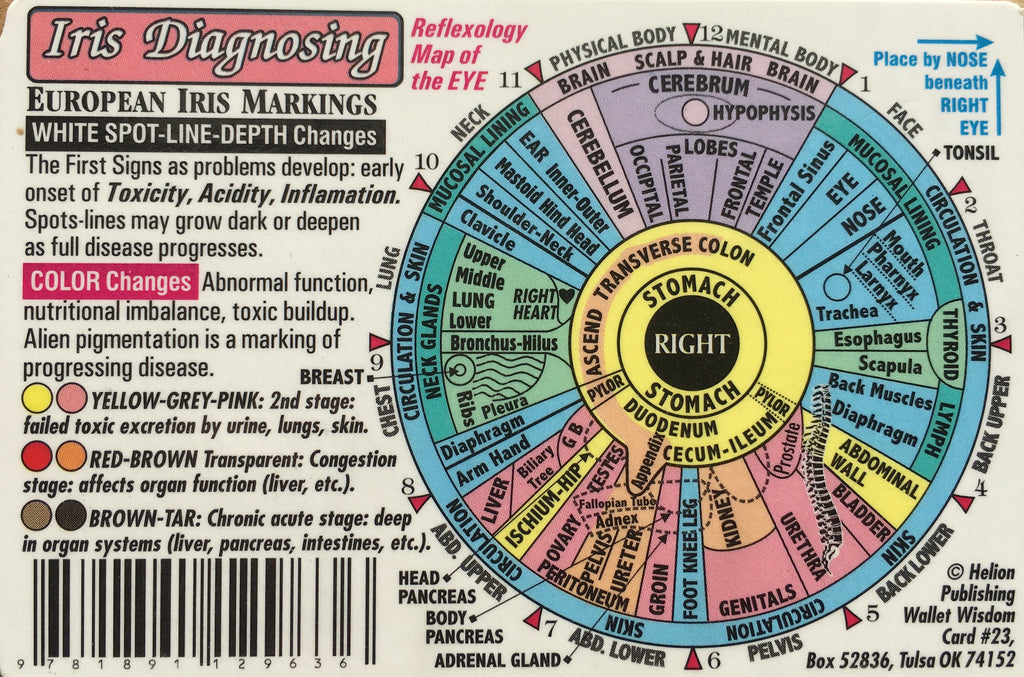 Iris Diagnosis Wallet Chart