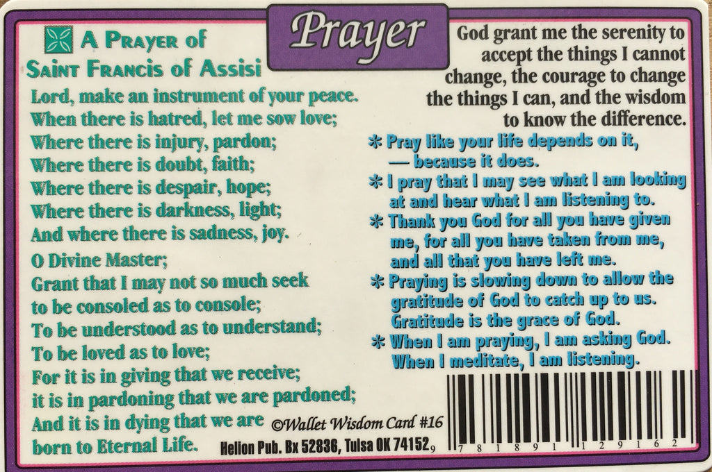What Is Prayer Wallet Chart
