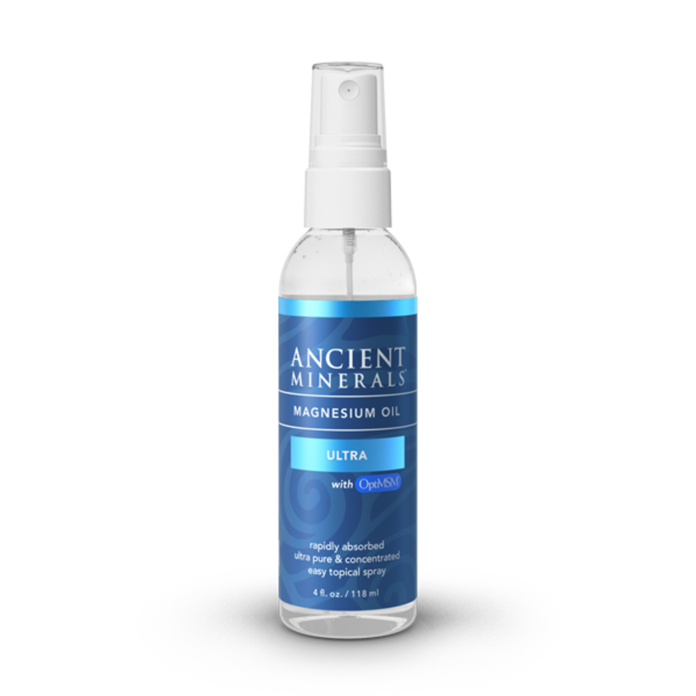 Magnesium oil ULTRA with Opti MSM 4oz - Ancient Minerals