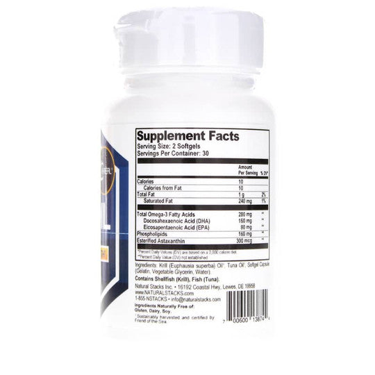Max DHA Krill oil 60 softgels - Brain Health - Natural Stacks