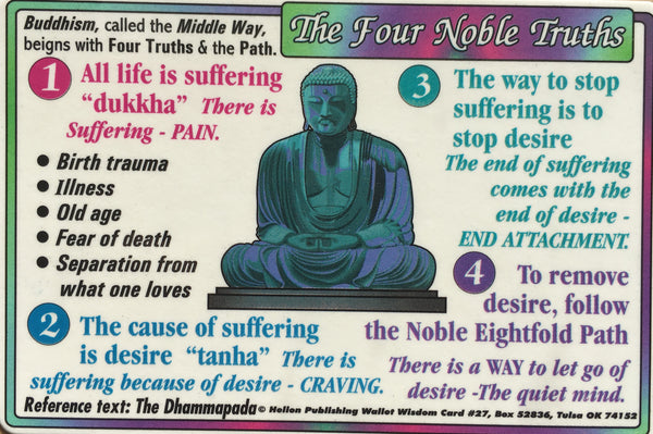 The Four Noble Truths Wallet Chart