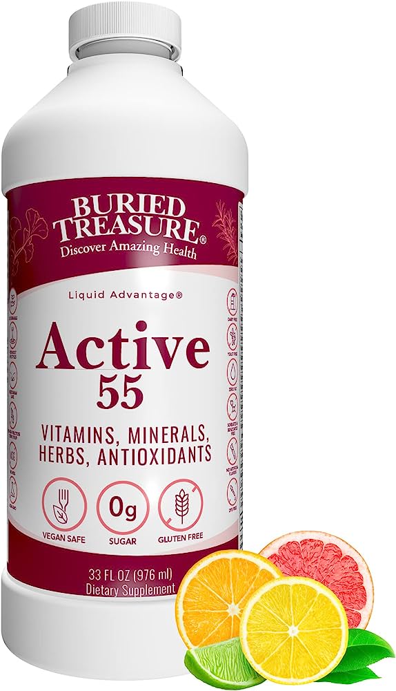 Active 55 - 33 FL OZ - Vitamins, Minerals, Herbs, Antioxidants - Buried Treasure