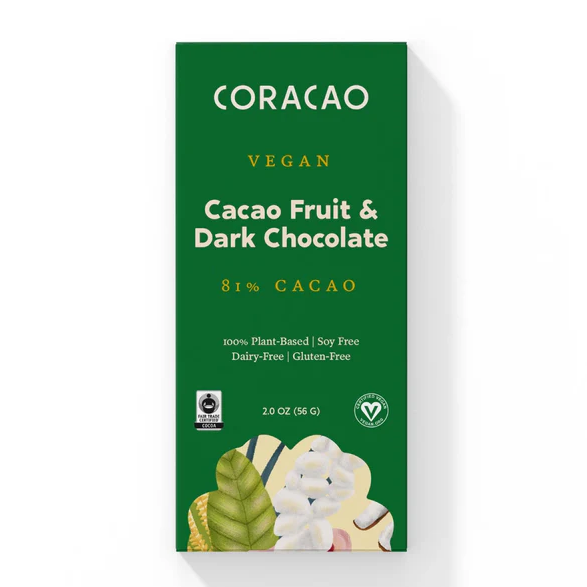 Cacao Fruit & Dark Chocolate bar - 81% Cacao 100% Plant Based - Coracao
