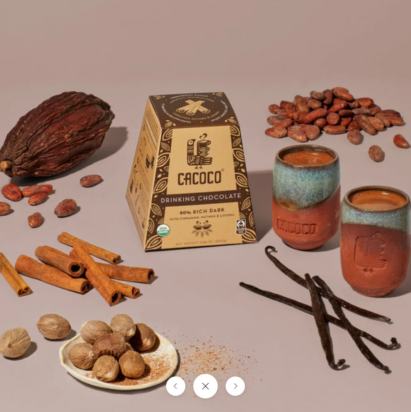 Ceremonial Drinking Chocolate 200g - 60% Rich Dark with Cinnamon, Nutmeg & Lucuma - Cacoco