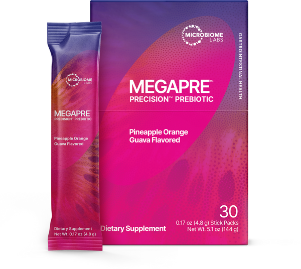 MegaPre Precision Prebiotic - 30 Drink Packets Orange Guava - Microbiome Labs