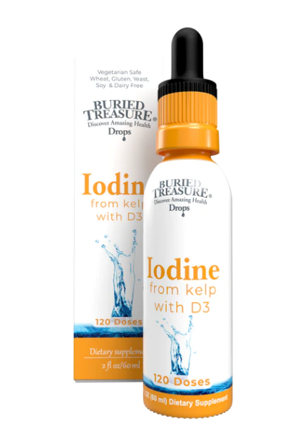 Iodine Drops from Kelp with D3 - 120 servings - Buried Treasure