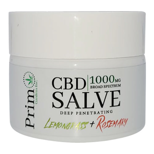 CBD Salve 1000mg Full Spectrum - Lemongrass & Rosemary 2 oz Jar - Primo Gardens CBD