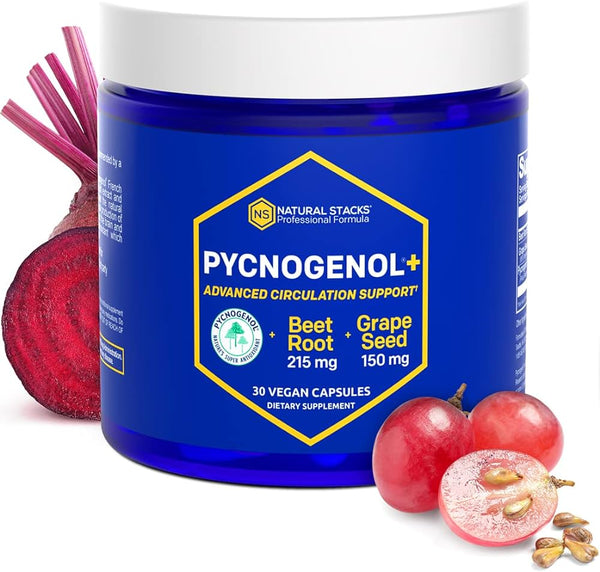 Pycnogenol+ 30 vegan capsules - Advanced Circulation Support - Natural Stacks