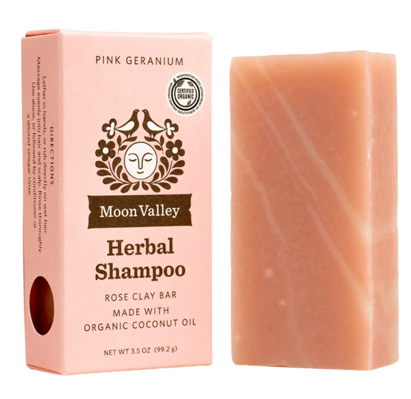 Herbal Shampoo Bar 3.5 oz - Pink Geranium - Moon Valley