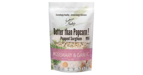 Organic Popped Sorghum 2 oz - Rosemary & Garlic - Nature Nate's