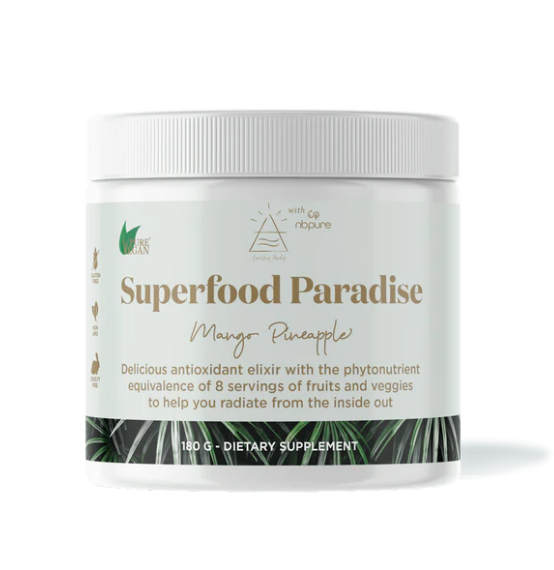 Superfood Paradise 180 gram powder - Mango Pineapple - NB Pure/Earthy Andy