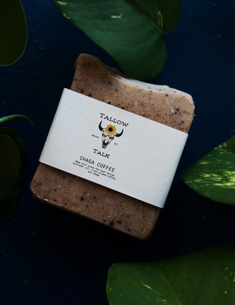 Chaga Coffee Tallow Soap 5oz bar - Grassfed, Regenerative Farmed Tallow - Tallow Talks