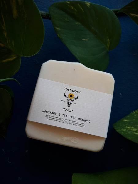 Rosemary & Tea Tree Tallow Shampoo Bar - Grassfed Regenerative Farmed Tallow - Tallow Talks