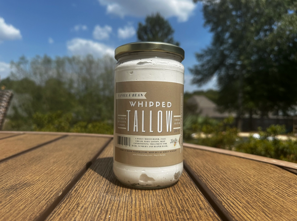 Grassfed Whipped Beef Tallow 24oz - Vanilla Body Lotion - Lady May Tallow