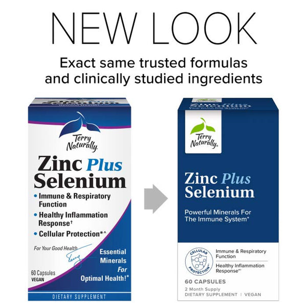 Zinc Plus Selenium 60 Vegetarian capsules - Terry Naturally