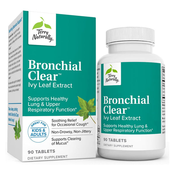 Bronchial Clear with Ivy Leaf 60 Tablets - Supports Healthy Lung & Upper Respiratory Function - Terry Naturally