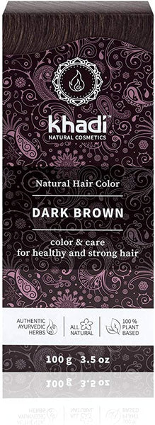 Dark Brown 3.5 oz - Natural, Henna & Plant Based Ayurvedic Hair Color - Khadi Natural Cosmetics