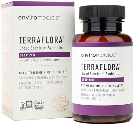 Terraflora Deep Zen - 60 vegetarian capsules with Organic Saffron Extract - Enviromedica