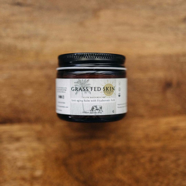 Anti-Aging Balm with Hyaluronic Acid - 100% Organic Grass Fed Tallow - Grass Fed Skin
