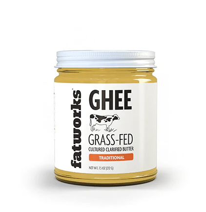 Grass-Fed Ghee 7.5 oz jar - Cultured, Clarified Butter - Made in the USA - Fatworks