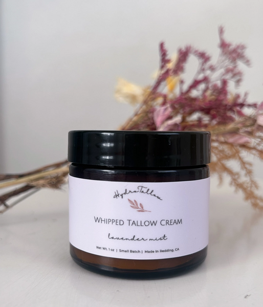 Whipped Beef Tallow 2oz or 4oz - Grassfed Tallow + Lavender & Bergamot - HydroTallow