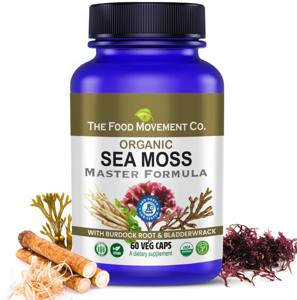 Organic Sea Moss Master Formula 60 count - With Bladderwrack & Burdock Root - The Food Movement