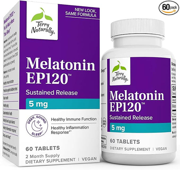 Melatonin EP120 - 5mg Sustained Release 60 tablets - Terry Naturally