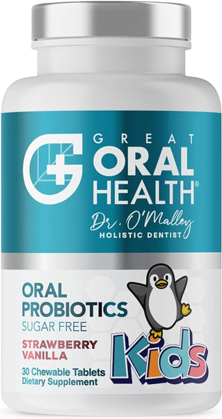 Oral Probiotics for KIDS - 30 tab Strawberry Vanilla - BLIS K12 & BLIS M18 - Great Oral Health