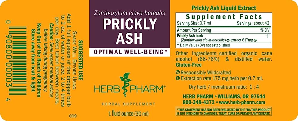 Prickly Ash 1oz Herbal Extract - Herb Pharm