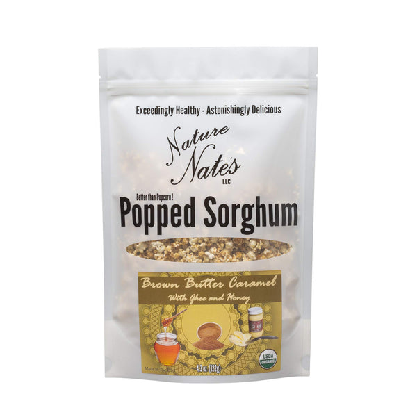 Organic Popped Sorghum 4.3 oz - Brown Butter Caramel - Nature Nate's LLC