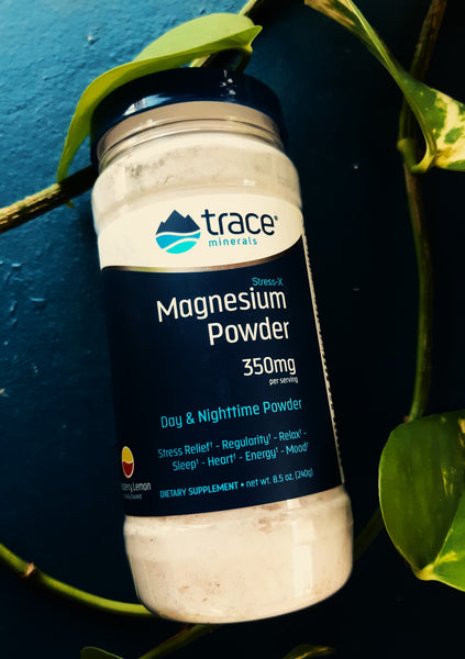 Stress-X Magnesium powder 8.8 oz - Raspberry Lemon - Trace Minerals Research