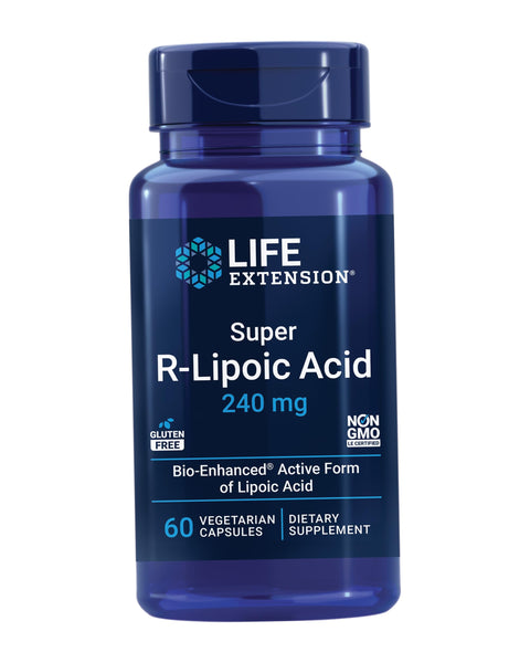 Super R-Lipoic Acid 240mg - Active form of Lipoic Acid 60 Vegetarian capsules - Life Extension