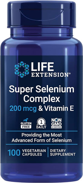 Super Selenium Complex 100 Vegetarian capsules - 200 mcg & Vitamin E - Life Extension