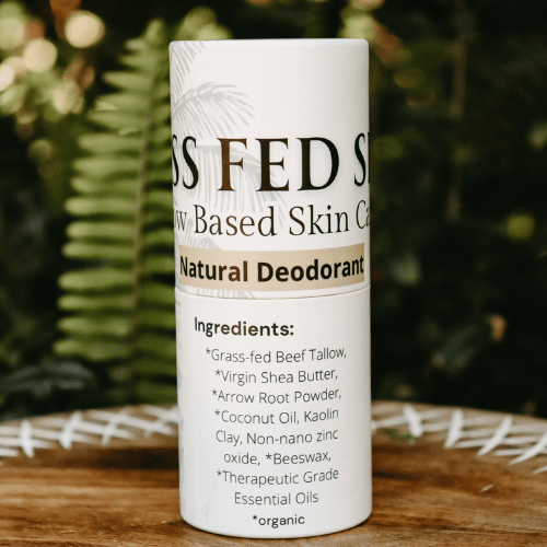 Natural Deodorant - 100% Organic Grass Fed Beef Tallow Based Deodorant - Grass Fed Skin