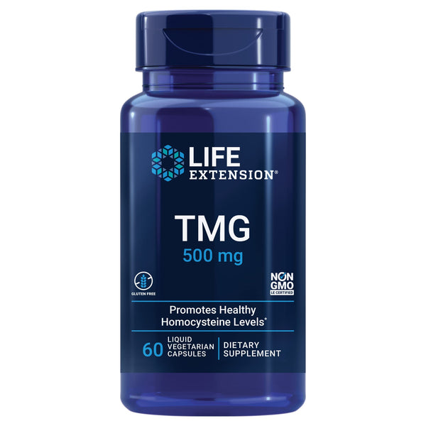 TMG Trimethylglycine 60 Liquid Vegetarian capsules 500mg - Life Extension