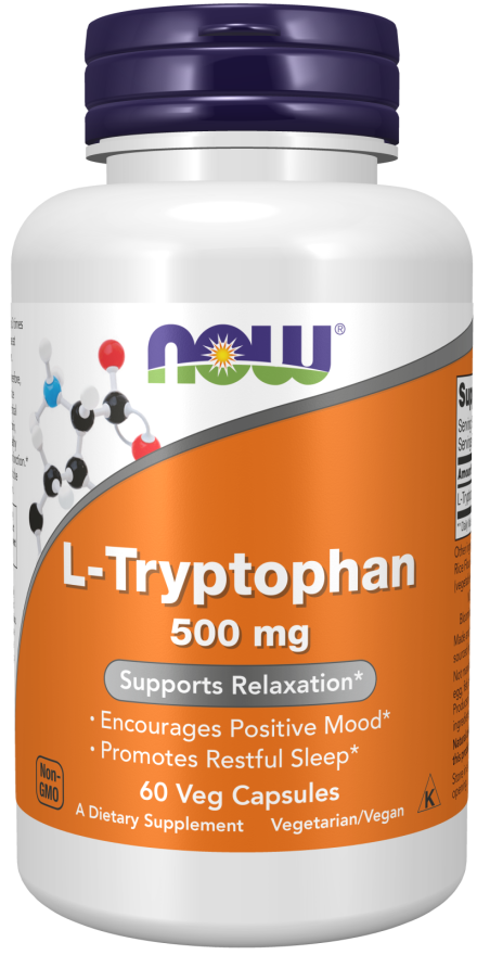 L-Tryptophan 500mg - Supports Relaxation - 60 vegetarian capsules - NOW Foods