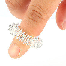 Silver Finger Massage Figit/Acupuncture Ring