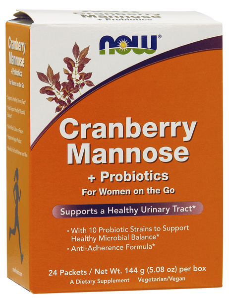 Cranberry Mannose + Probiotics - 24 dissolvable packets - NOW Foods