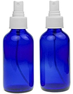 Blue Glass Bottle W/Spray 4oz and 2oz.