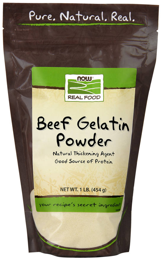 Beef Gelatin Powder - 100% Natural Powder 16 oz - Now Foods