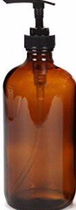 Brown/Amber Glass Bottle With Lotion Pump 500ml