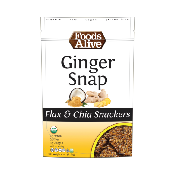 Flax Crackers Ginger Snap Flax (Foods Alive)