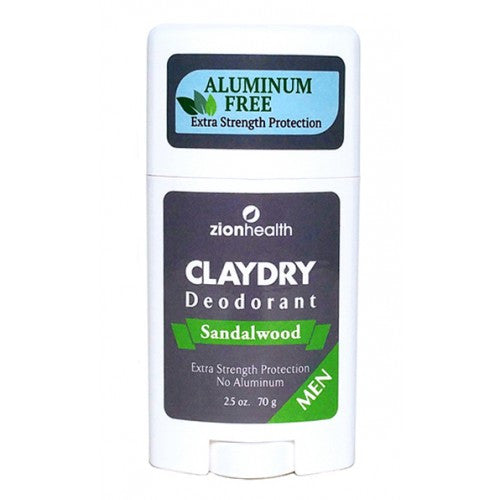 CLAYDRY SILK DEODORANT MENS- Sandalwood (ZION HEALTH)